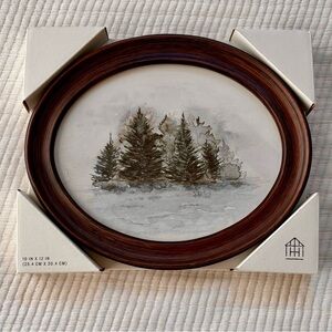 Hearth & Hand with Magnolia Oval Framed Watercolor Trees Wall Art NWT